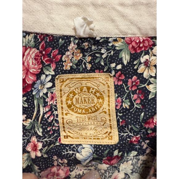 WAH Maker Frontier Western Band Collar Button Down Shirt Sz Small floral print - Picture 2 of 6